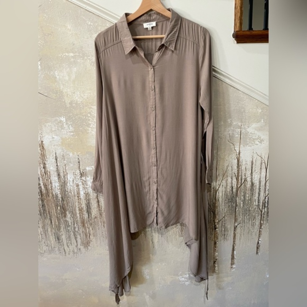 Umgee Brown High-Low Tunic Top - Picture 4 of 11